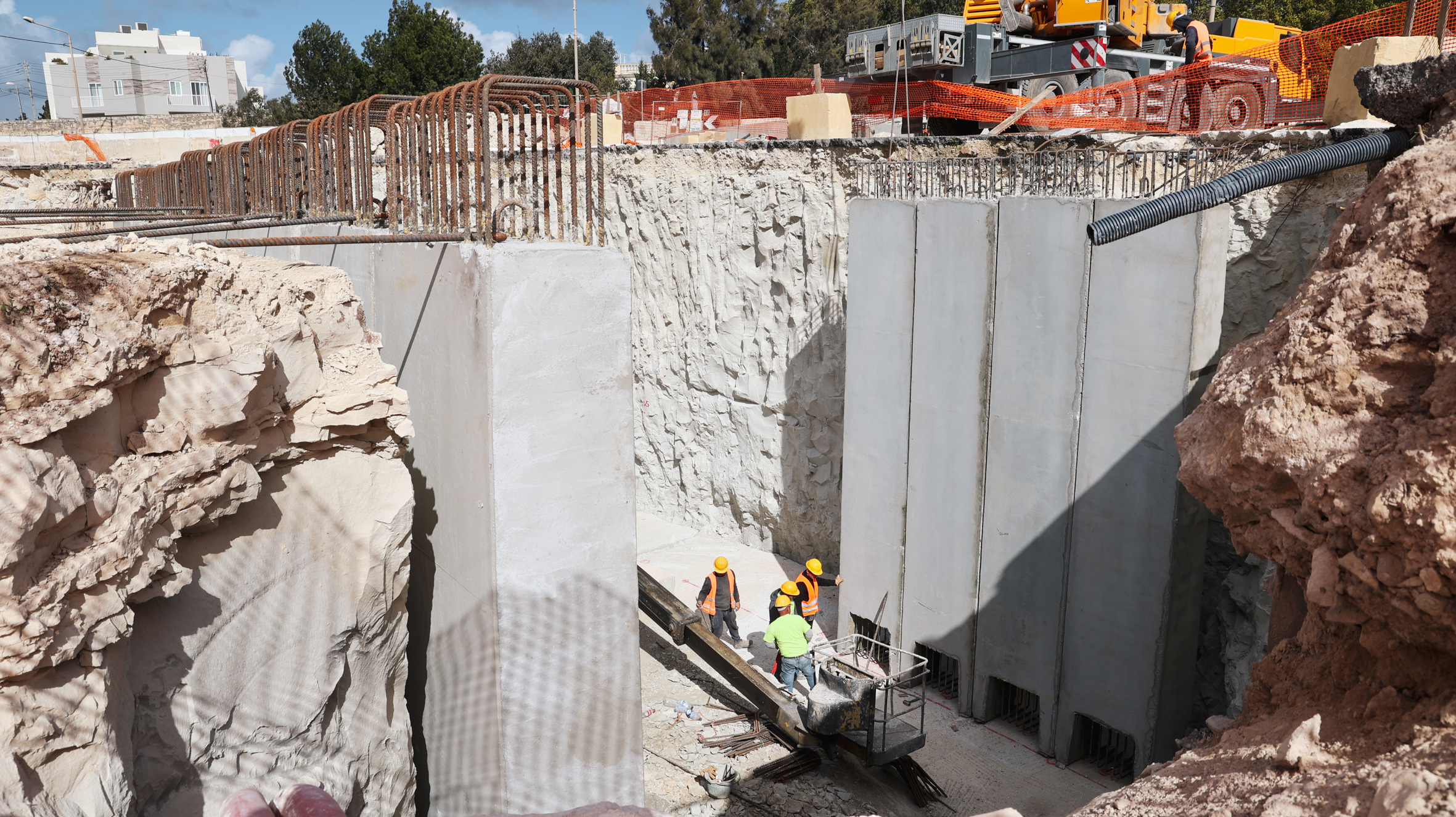 Construction of new Mriehel Underpass walls in progress